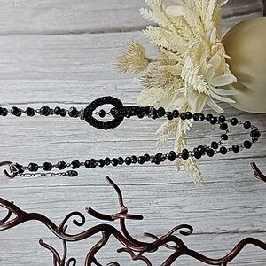 BLACK 38" BEADED FAUCETED FASHION NECKLACE